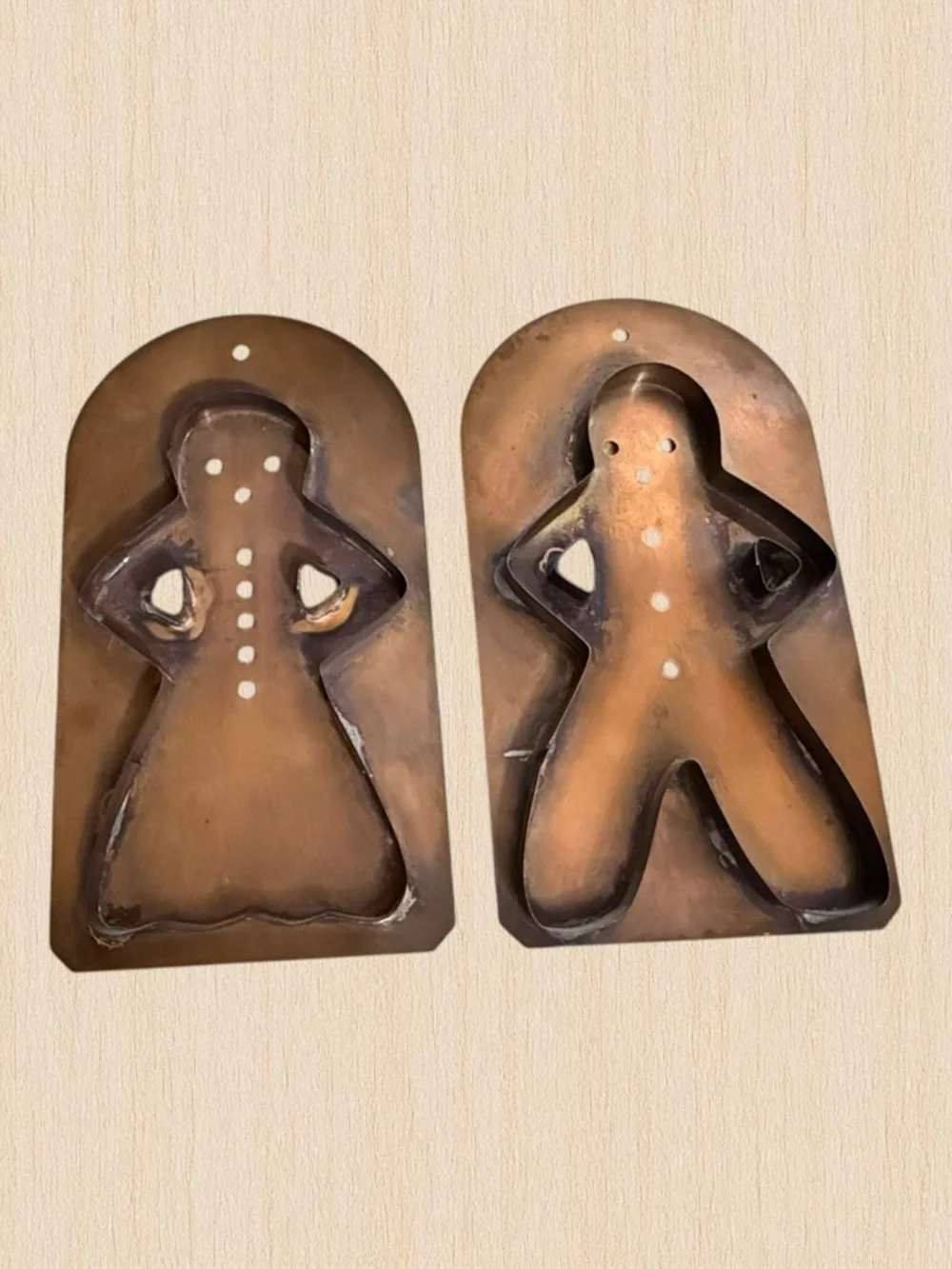 Vintage Copper Gingerbread Man & Woman Cookie Cutters